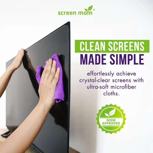 Miniatura 3 de Screen Mom Paños de microfibra morados (paquete de 4) – Paños de limpieza de pantallas de microfibra, paño de limpieza de TV para limpiadores