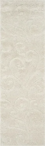 Miniatura 34 de SAFAVIEH - Alfombra de la colección Florida Shag - 10 pies redonda, color crema y beige, diseño de pergamino, no suelta pelusa y fácil de limpiar