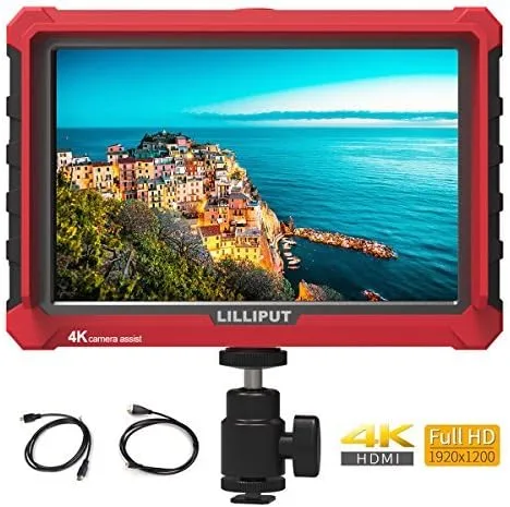 LILLIPUT A7S - Monitor IPS de 7 pulgadas en cámara con salida de entrada HDMI 4K, monitor de campo de 1920 x 1200 para cámara réflex digital y sin