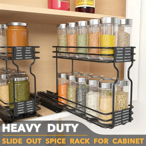 Miniatura 3 de SpaceAid estante organizador de especias para gabinete, organizador de condimentos deslizante y resistente para armarios de cocina, con 415