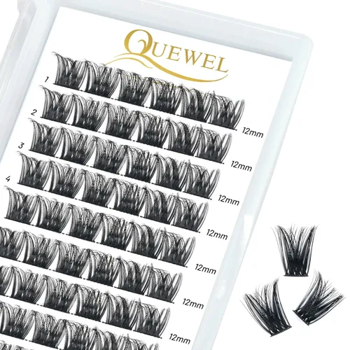 Miniatura 10 de QUEWEL Kit de extensión de pestañas DIY, racimos de pestañas 3D con 280 piezas, racimos de pestañas mixtas de 10-16 mm (30+40+50D), pinzas