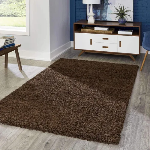 Miniatura 47 de Unique Loom Zuniga Solid Shag Collection alfombra moderna de felpa negra de área (7' 0 x 10' 0)
