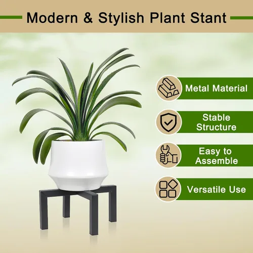 Miniatura 2 de Soporte para plantas para interiores y exteriores, soporte de metal resistente para macetas, soportes modernos de mediados de siglo, soporte