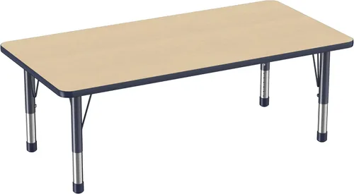 Miniatura 36 de FDP - Mesa rectangular para actividades escolares y aulas (24 x 36 pulgadas), patas gruesas para niños pequeños, altura ajustable de 15 a 24