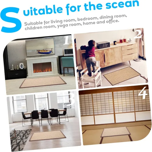Miniatura 4 de DECHOUS 2 unids japonés asiento tejido piso Mat meditación cojín Yoga cojín decoración hogar alfombra