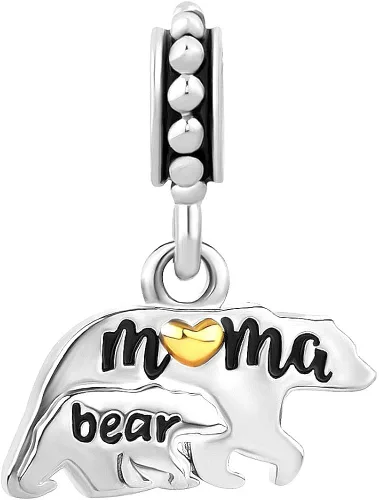 Miniatura 2 de LovelyJewelry Abalorios para mamá y bebé oso dulce familia para mamá