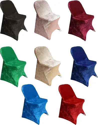 Miniatura 6 de YOUR CHAIR COVERS - Funda para silla plegable de terciopelo y elastano - Blush, funda de cojín tapizada plegable y elástica para silla tapizada
