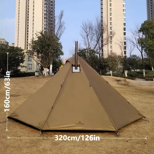 Miniatura 2 de Tienda de campaña para 2-4 personas, para 4 estaciones, ultraligera, fácil de montar, estilo Teepee caliente