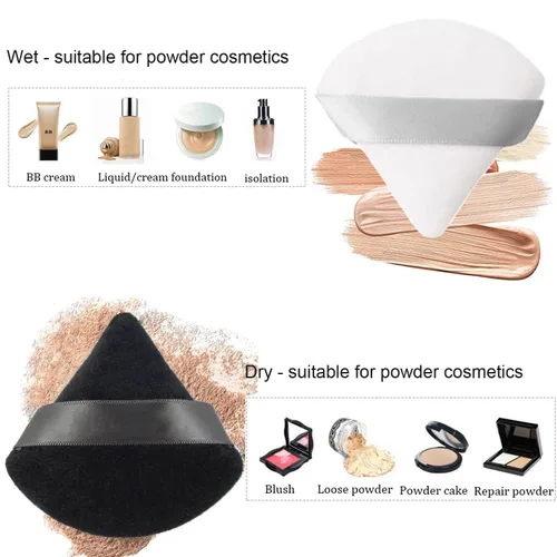 Miniatura 3 de 24 piezas de soplo de polvo, soplo de maquillaje triangular, algodón en polvo, lavable, para el cuerpo, polvo para polvo suelto, cuerpo, base 8B8W8N