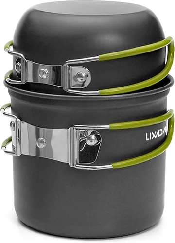 Miniatura 6 de HUIOP Olla, utensilios de cocina de camping, utensilios de cocina para acampar, kit de desorden portátil, juego de cocina para ollas y sartenes