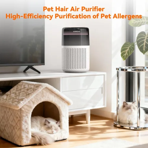 Miniatura 9 de Purificador de aire AIRROMI HEPA para dormitorio y hogar, purificador de aire para mascotas del hogar, elimina el olor a mascotas, olor a arena