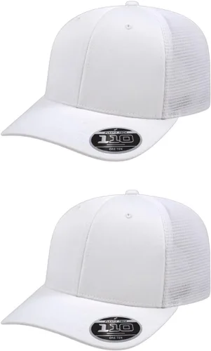 Miniatura 79 de Cap America i8502 Flexfit 110 Premium - Gorra de camionero de perfil medio con 6 paneles de malla trasera con protección UV y cierre ajustable Azul