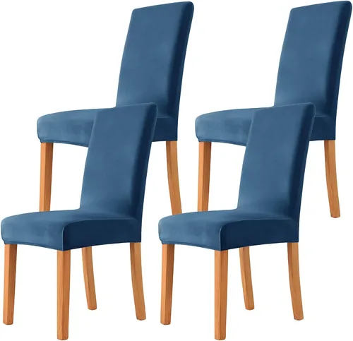 Miniatura 38 de Velvet Chair Covers Beige Gray, Stretch Dining Room Chair Covers 2 Pack, Super Fit Dining Chairs Slipcovers Spandex Washable Kitchen Parson Chair