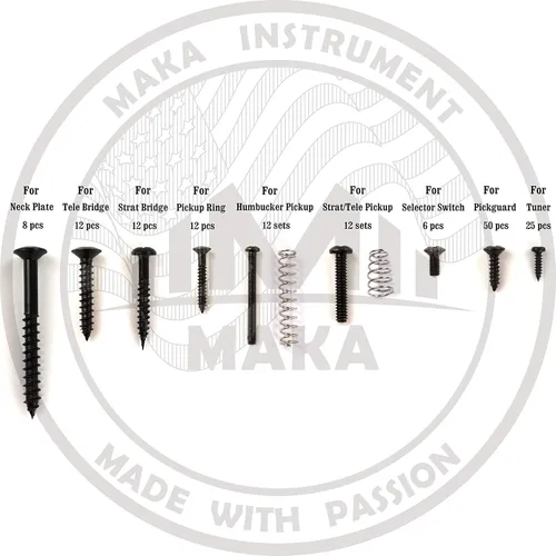 Miniatura 3 de MAKA - Juego de surtidos de tornillos para guitarra con caja, para puente, pastilla, golpeador, afinador, interruptor y placa de mástil de guitarra