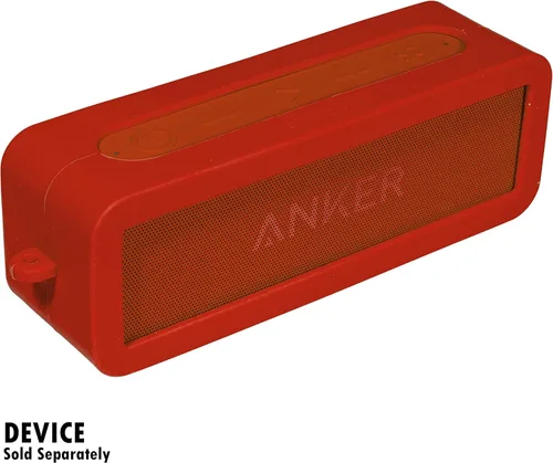 Miniatura 3 de Alltravel - Funda de silicona para Anker Soundcore 2, altavoz Bluetooth portátil SoundCore 2 de 12 W, protección completa de 6 direcciones, piel Rojo