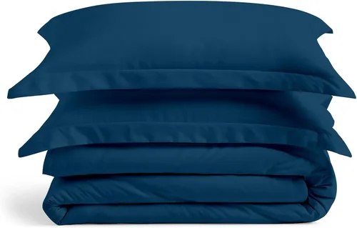 Miniatura 20 de Cosy House Collection Juego de funda de edredón de lujo de 2 piezas, mezcla de rayón derivado del bambú, ropa de cama ultrasuave, protector de Crema