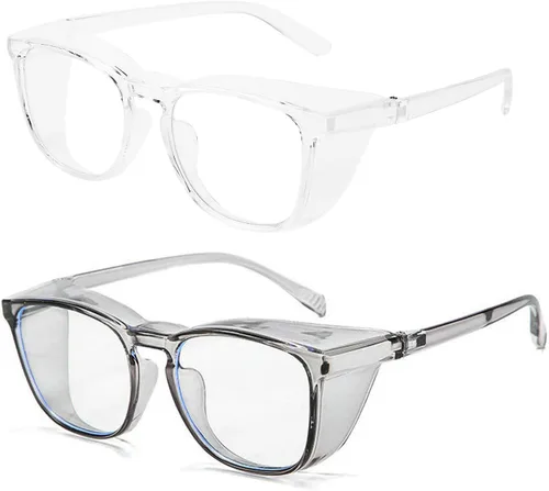 Miniatura 25 de Anteojos de seguridad que no se empañan, con protección UV400, lentes con bloqueo de luz azul para hombres y mujeres, anteojos transparentes