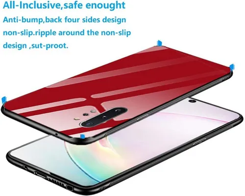 Miniatura 4 de Fundas diseñadas para Samsung Note 10 Plus con parte trasera de calidad de vidrio templado+carcasa híbrida de TPU marco, cubiertas delgadas