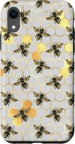 Miniatura 24 de iPhone 12 Pro Max Bumble Bee - Honeycomb Apicultor amarillo Abeja patrón caso