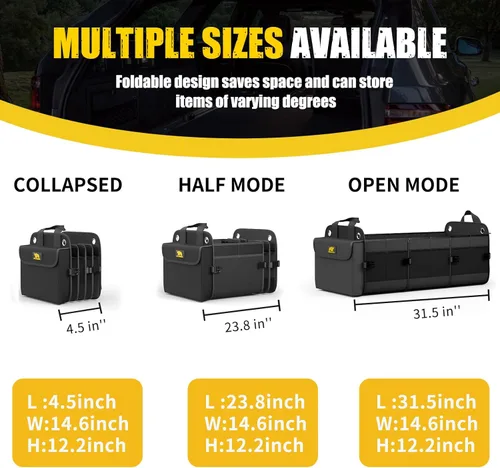 Miniatura 6 de MIKKUPPA Organizador de maletero de automóvil con enfriador - Organizador grande de 100L para automóvil, almacenamiento plegable de maletero