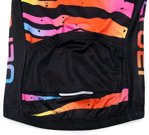 Miniatura 101 de Camiseta de ciclismo para mujer, manga corta y pantalones cortos de ciclismo acolchados para verano