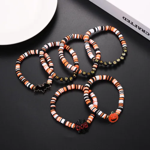 Miniatura 87 de Surfer Heishi - Pulseras apilables para mujer, apilables, de vinilo arcoíris, disco de arcilla, pulseras elásticas para la amistad, joyería bohemia