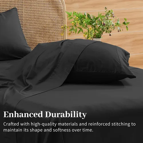 Miniatura 5 de Bedlifes Sábanas de algodón egipcio de 1000 hilos, tamaño Queen, 4 piezas con bolsillo profundo de 16 pulgadas, ropa de cama ultrasuave refrescante