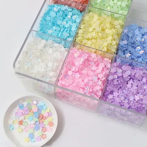 Miniatura 2 de 50 piezas de encantos de uñas con estrellas y gemas, diamantes de imitación de estrellas para uñas, encantos de uñas con estrellas, encantos