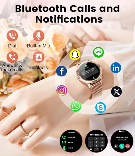 Miniatura 3 de DREMAC Smart Watch(Make Call/Thin),1.32'' Amoled Curved Display for Android iPhone,Smart Watches for Women with Heart Rate Monitor,Sleep