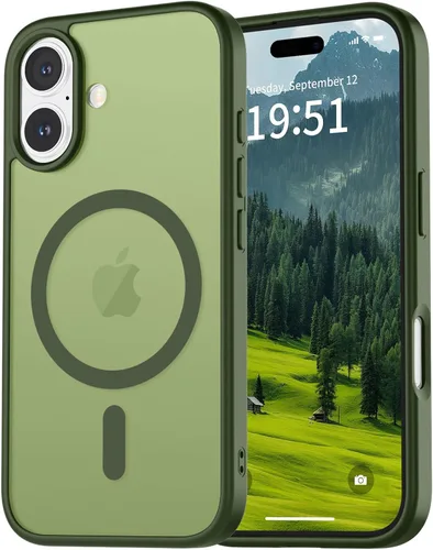 Miniatura 16 de vnnink para iPhone 12 y iPhone 12 Pro, funda de teléfono celular translúcida con protección contra caídas de grado militar, mate magnética