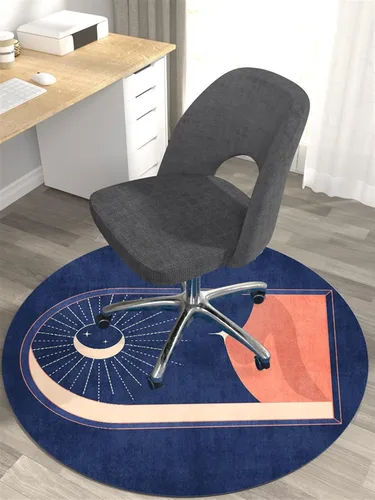 Miniatura 10 de Tapete redondo para silla de oficina, tapete para silla de piso de madera dura, tapete para silla de juegos, tapete para silla de oficina para Azul