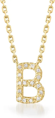 Miniatura 8 de Ross-Simons Collar con inicial acentuada de diamante en oro de 18 quilates sobre plata de ley