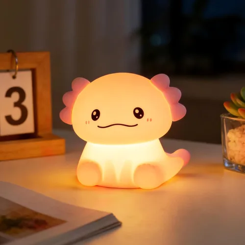 Miniatura 17 de Regalos de Axolotl Luz Nocturna para Niños, Bonita Lámpara de Axolotl de Silicona para Bebé y Niño Pequeño, Luz Nocturna de Animales para Niños