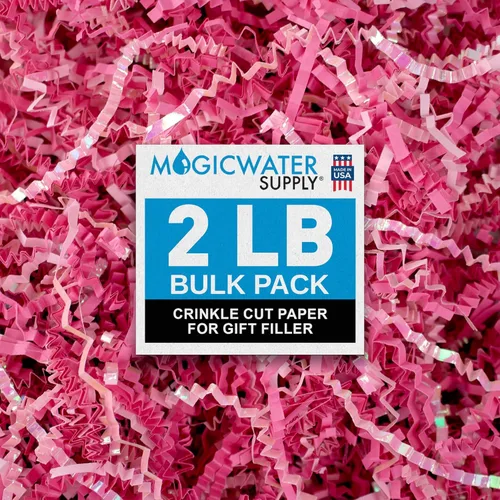 Miniatura 35 de MagicWater Papel de Corte Ondulado para Cestas de Regalo - 2LB - Blanco y Dorado - Perfecto para Relleno de Papel Triturado, Relleno de Cestas