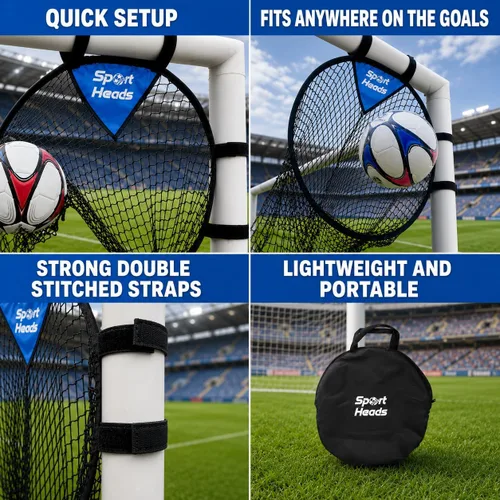 Miniatura 2 de Blancos de fútbol para entrenamiento de portería (2 piezas) - Blanco de entrenamiento de fútbol Equipo Top Bins Diseño duradero - Correas extra