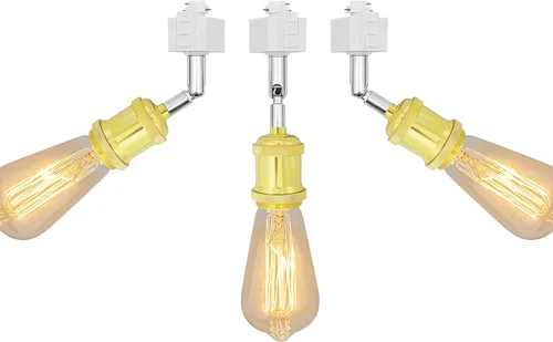 Miniatura 13 de Paquete de 1 unidad de diseño retro E26/E27 con base de título ajustable, ángulo de título rotado, sistema H, mini iluminación de cabeza de pista