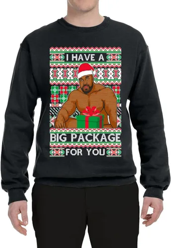 Miniatura 3 de I have a Big Package Meme Barry Wood - Suéter de Navidad feo unisex con cuello redondo