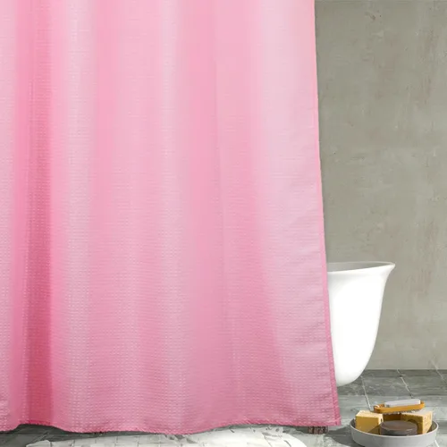 Miniatura 22 de Cortina de ducha negra con tejido de gofre: cortinas de ducha de tela texturizada resistente para baño, repelente al agua, 256 GSM, cortina de baño