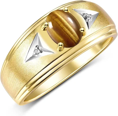 Miniatura 3 de Rylos Anillos para hombre, diseño clásico, anillo ovalado de piedras preciosas y diamantes brillantes de 0.315 x 0.236 in. Anillos de piedra natal