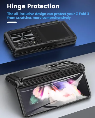 Miniatura 6 de Viaotaily Funda para Galaxy Z Fold 3 con Soporte para Bolígrafo, Funda Fold 3 con Protección de Bisagra y Protector de Pantalla, Funda con Soporte
