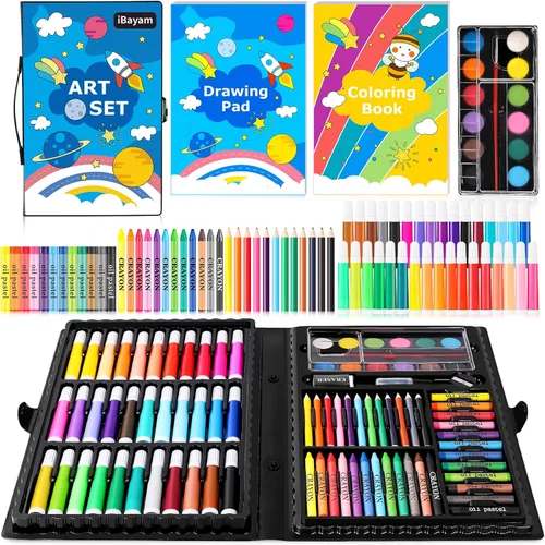 iBayam Suministros de Arte, paquete de 149 piezas, kit de dibujo, juego de arte de pintura, kit de arte, caja de regalo, artes y manualidades para