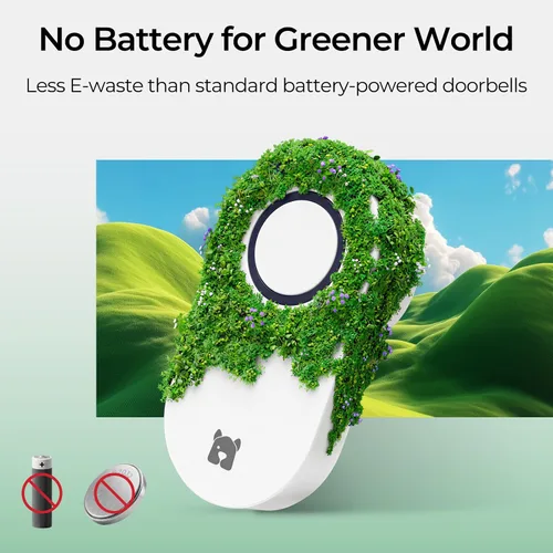 Miniatura 9 de Timbre inalámbrico autoalimentado, no necesita batería, timbre de puerta impermeable con rango de 600 pies, 60 campanas ajustables, 4 modos de nivel