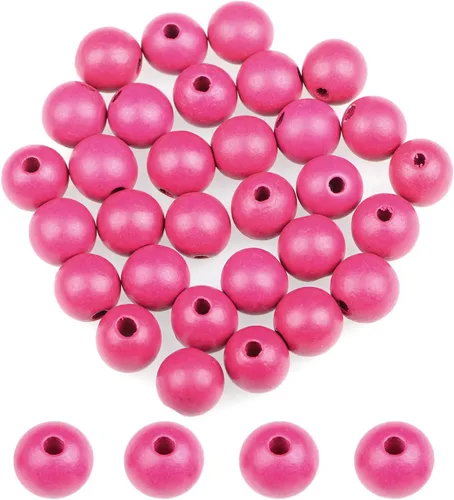 Miniatura 15 de AD Beads Cuentas de madera con espacio libre para manualidades, cuentas de madera con agujero grande surtidas para hacer collares, pulseras