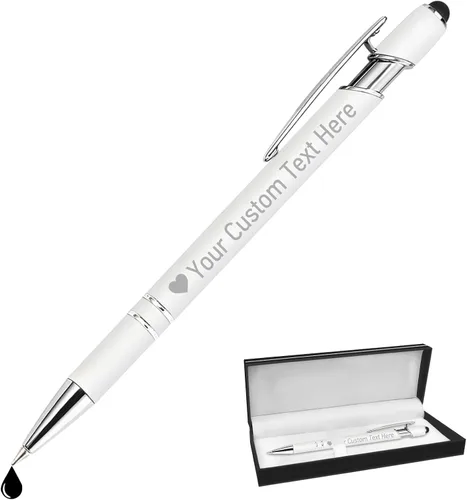 Miniatura 112 de STREADVE Bolígrafos personalizados personalizados con nombre grabado, logotipo, texto, bolígrafos de escritura suave, regalo personalizado para Negro