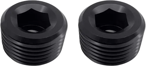 Miniatura 3 de Aluminio 1 "1 pulgada NPT rosca macho Allen cabeza enchufe enchufe de tubería, negro, paquete de 2