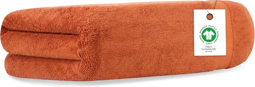 Toalla de baño de felpa de algodón orgánico de lujo | Certificado GOTS y OEKO-TEX | Toallas de calidad hotelera premium | Tecnología Feather Touch |