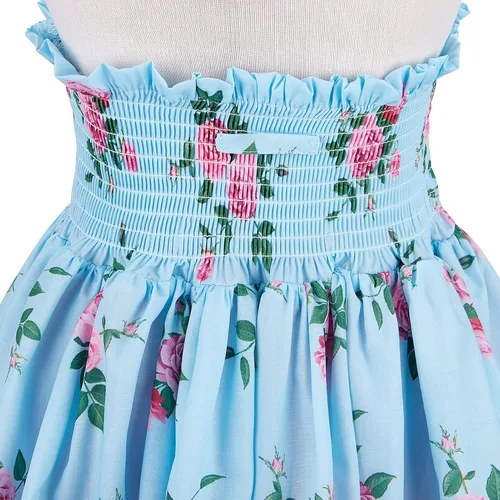 Miniatura 6 de Bcaur Vestido de otoño de algodón para niñas 2T-12, vestido de Pascua con estampado floral casual