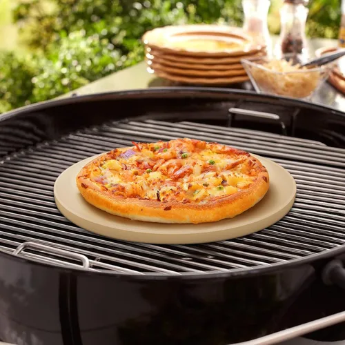 Miniatura 9 de UNICOOK - Piedra redonda para hornear pizza, 10", 12", 14", 15", 16", para horno y parrilla