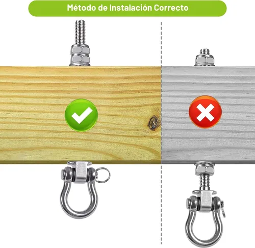 Miniatura 3 de Dolibest Ganchos de columpio con rodamiento, paquete de 6 ganchos de acero inoxidable 304 para vigas de madera y metal, ideales para colgar hamacas