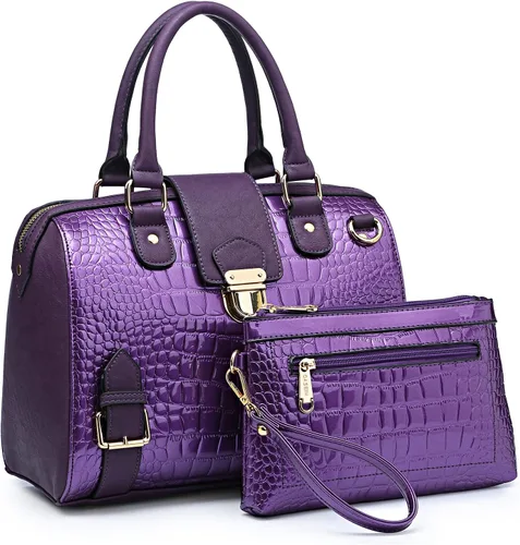 Miniatura 18 de Dasein - Bolso de mano para mujer, diseño de barril, cuero vegano, bolso de hombro, con asa superior, a la moda, bolso de trabajo